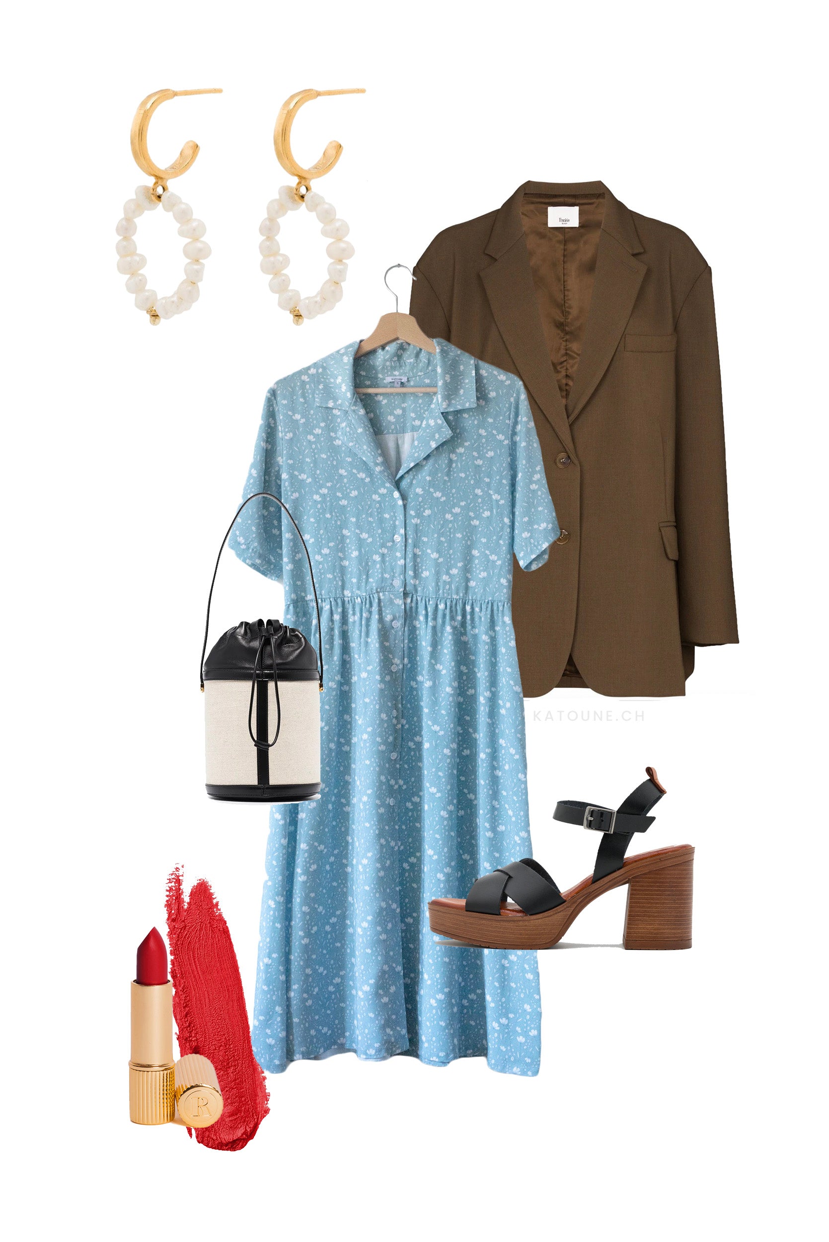Comment porter la robe bleu clair à fleurs ?