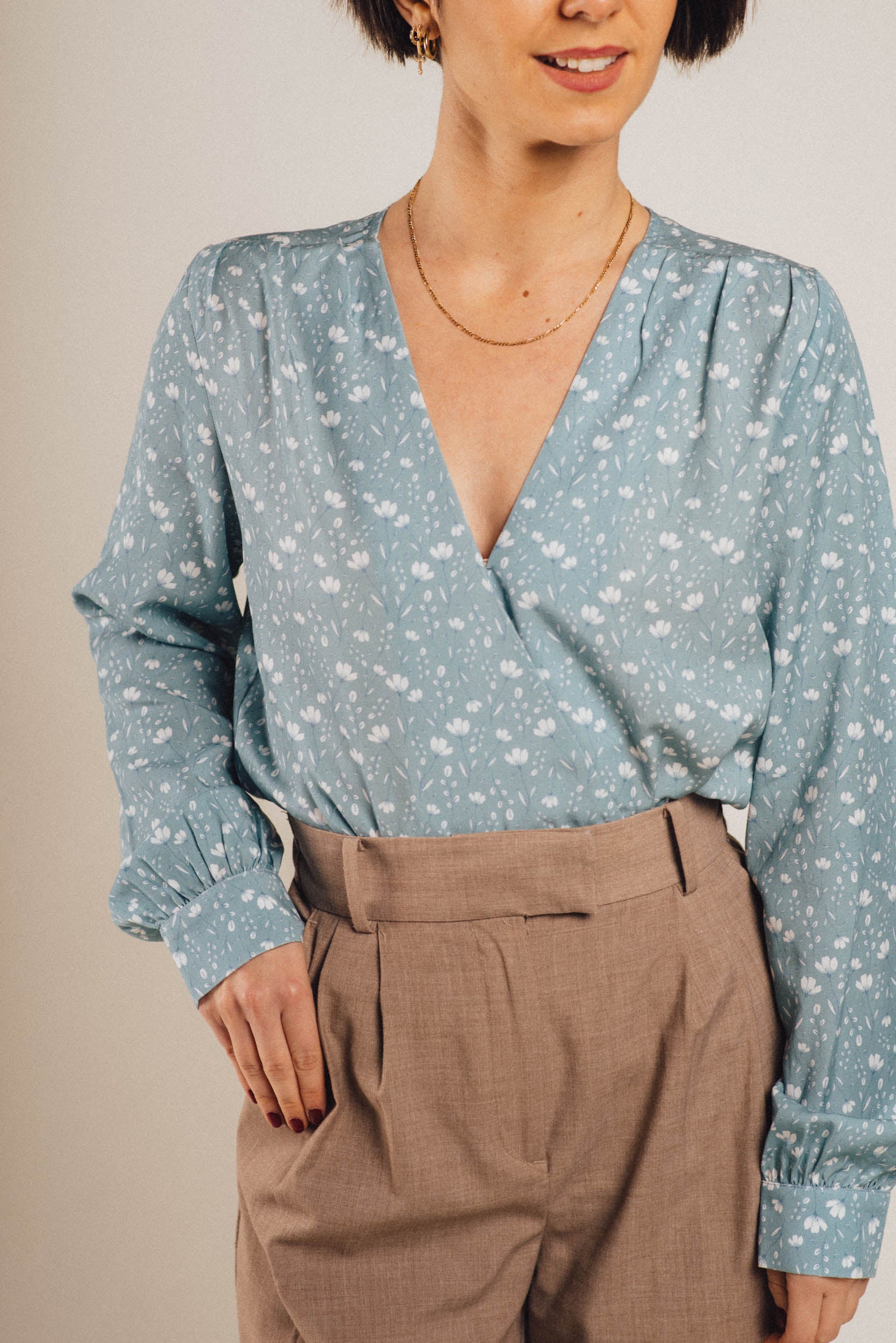 Blouse Carla - Blue Botanical