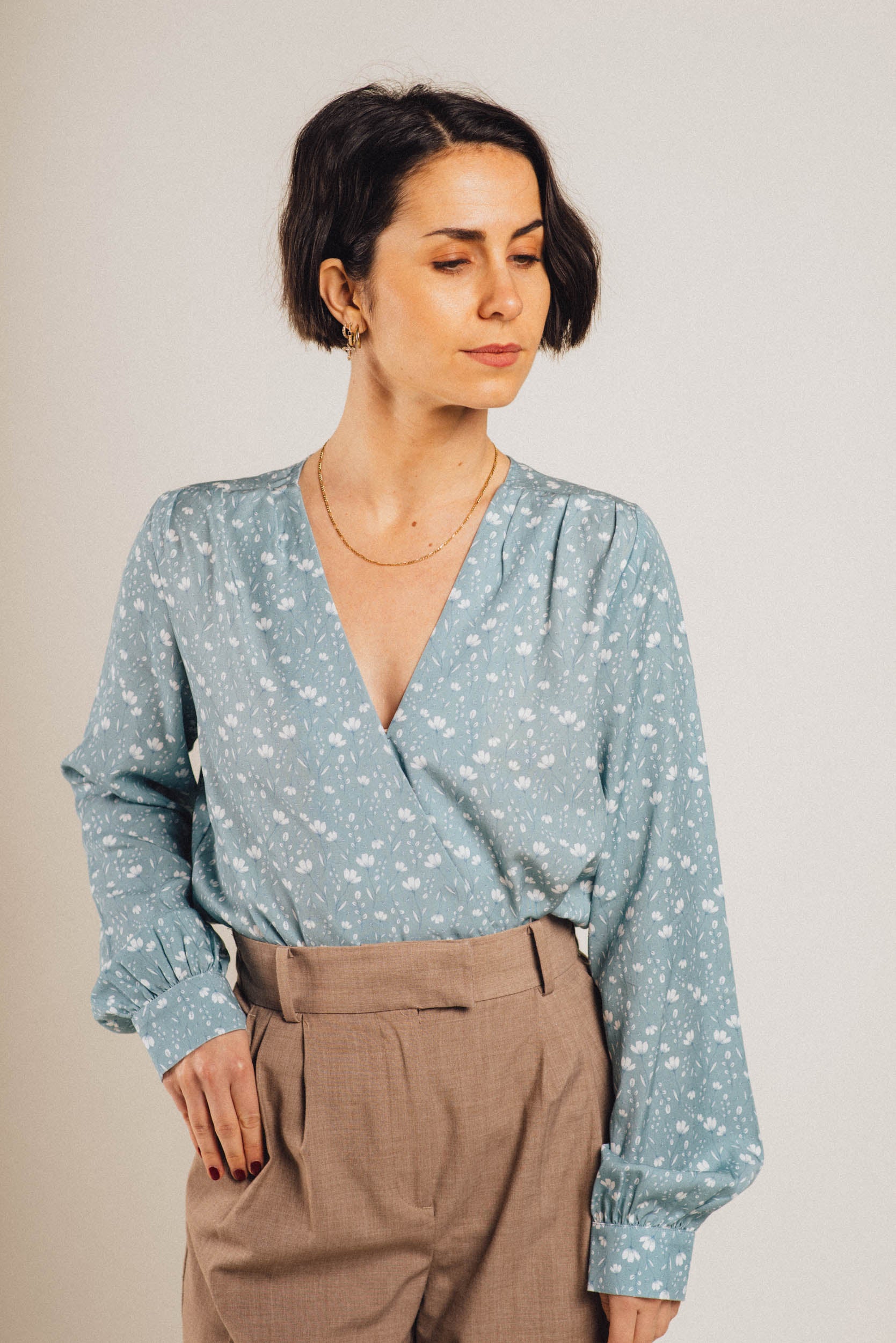 Blouse Carla - Blue Botanical