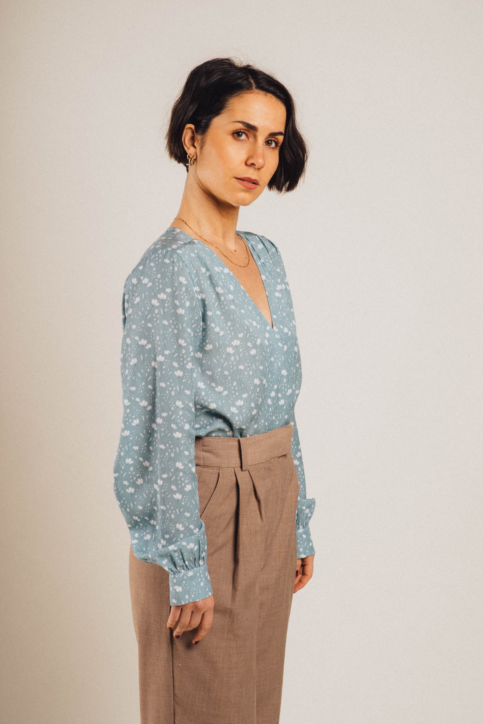 Blouse Carla - Blue Botanical