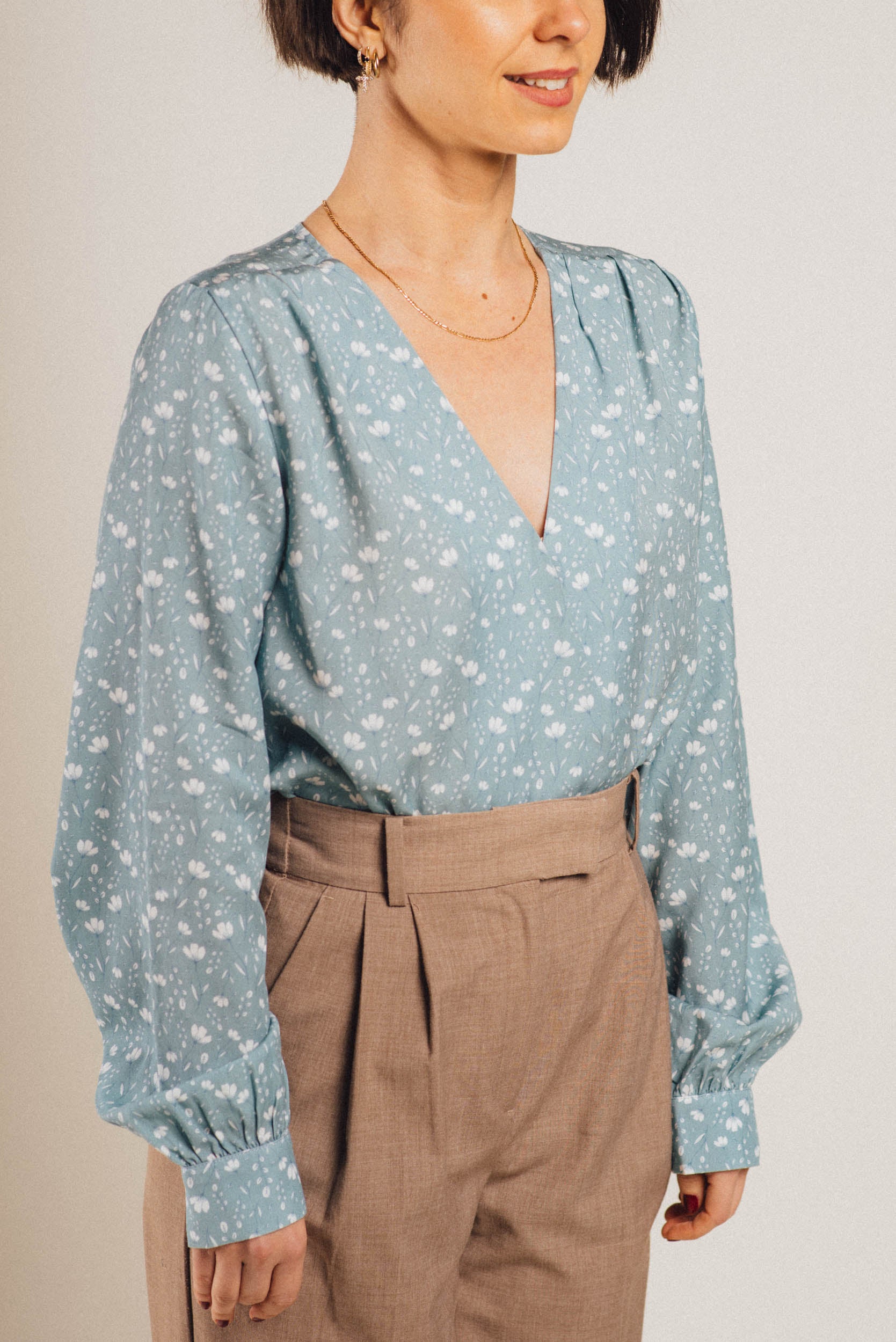 Blouse Carla - Blue Botanical